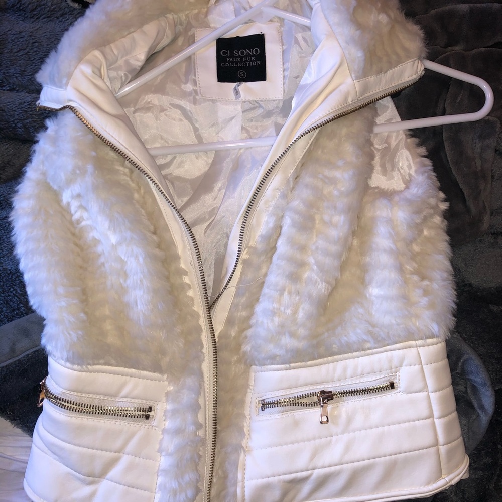 white puffy vest